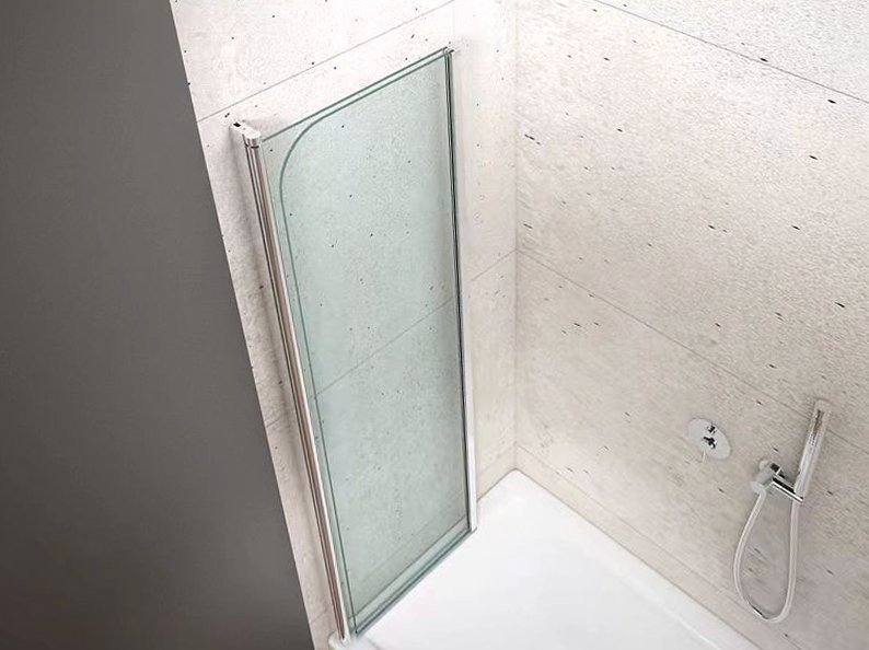 Aqualine WILA vanová zástěna 900x1400mm skládací, chrom, čiré sklo, ve sprchovém koutě