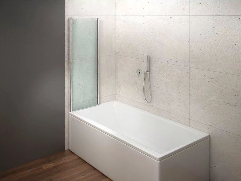 Aqualine WILA vanová zástěna 900x1400mm skládací, chrom, čiré sklo, u vany v koupelně