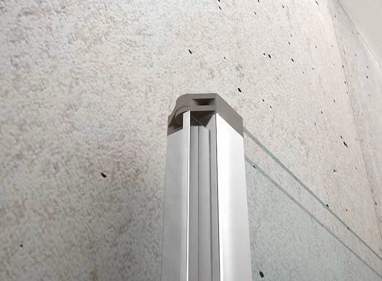 Aqualine WILA vanová zástěna 900x1400mm skládací, chrom, čiré sklo, detail profilu a skla