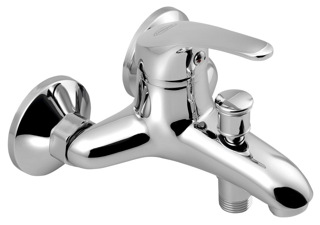 Aqualine AQUALINE 35 nástěnná vanová baterie, rozteč 100mm, chrom, pohled zboku