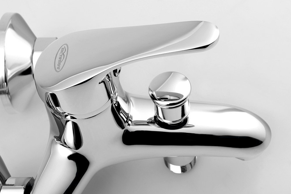 Aqualine AQUALINE 35 nástěnná vanová baterie, rozteč 100mm, chrom, detail ovládací páky