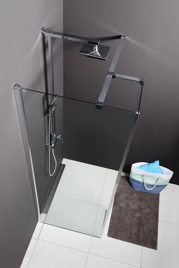 Polysan MODULAR SHOWER stěna k instalaci na zeď, pro připojení pevného panelu, 800 mm, pohled shora 2