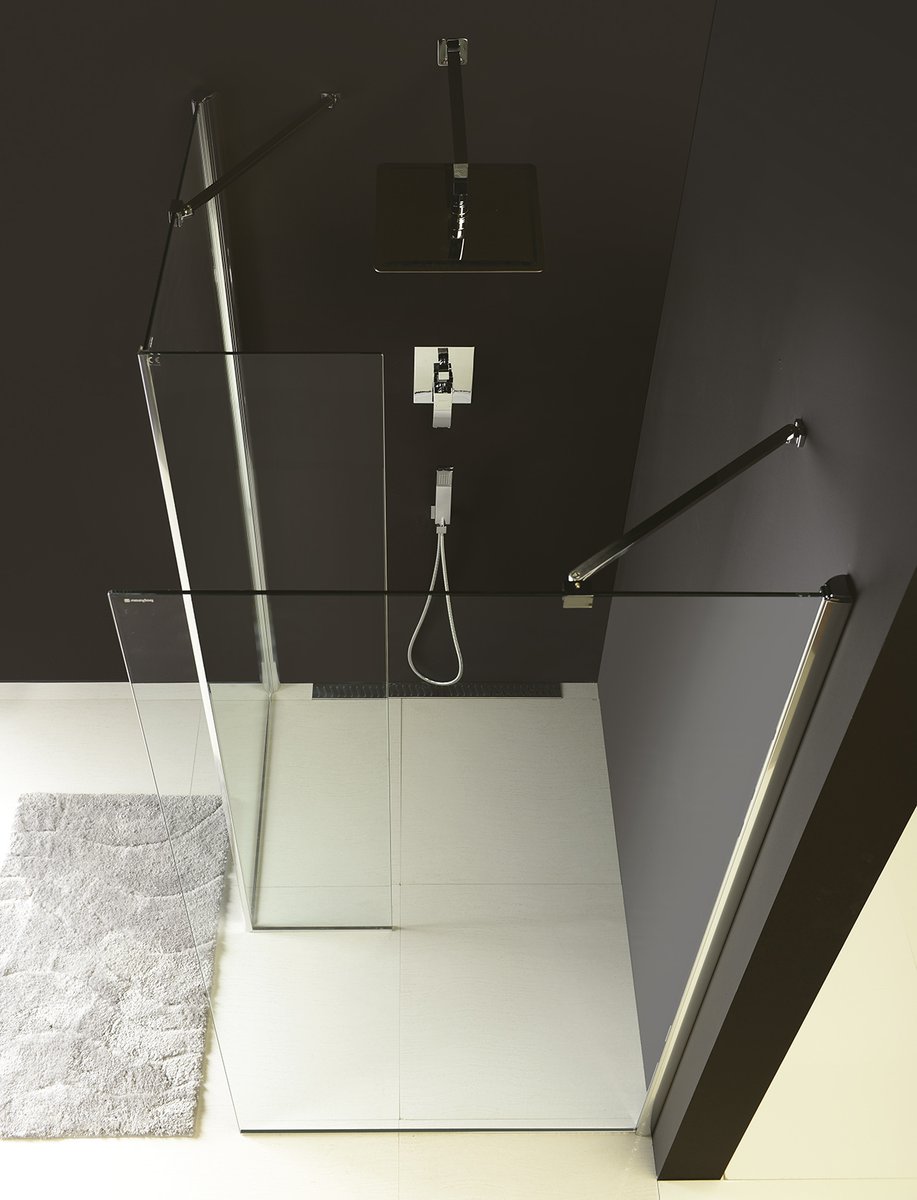 Polysan MODULAR SHOWER stěna k instalaci na zeď, pro připojení pevného panelu, 900 mm, pohled shora 2