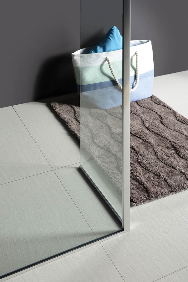 Polysan MODULAR SHOWER pevný panel k instalaci na stěnu modulu MS2, 400 mm, levý, pohled na roh zástěny 2