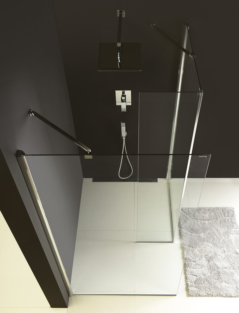 Polysan MODULAR SHOWER pevný panel k instalaci na stěnu modulu MS2, 1200 mm, pravý, pohled shora