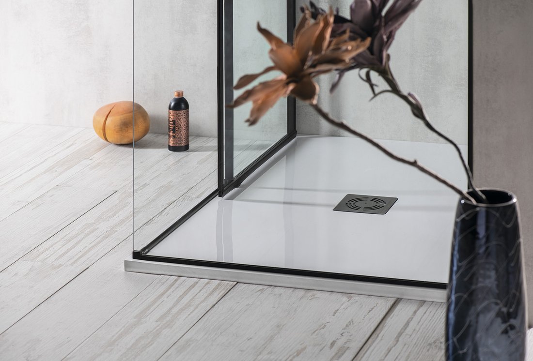 Polysan FLEXIA vanička z litého mramoru s možností úpravy rozměru, 120x80cm, ve sprchovém koutě 2