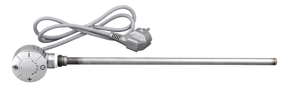 Aqualine Topná tyč s termostatem, rovný kabel, 400 W, chrom