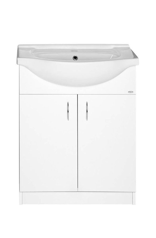 Aqualine SIMPLEX ECO 60 umyvadlová skříňka včetně umyvadla 58,5x83,5x30,7cm, celkový pohled zepředu