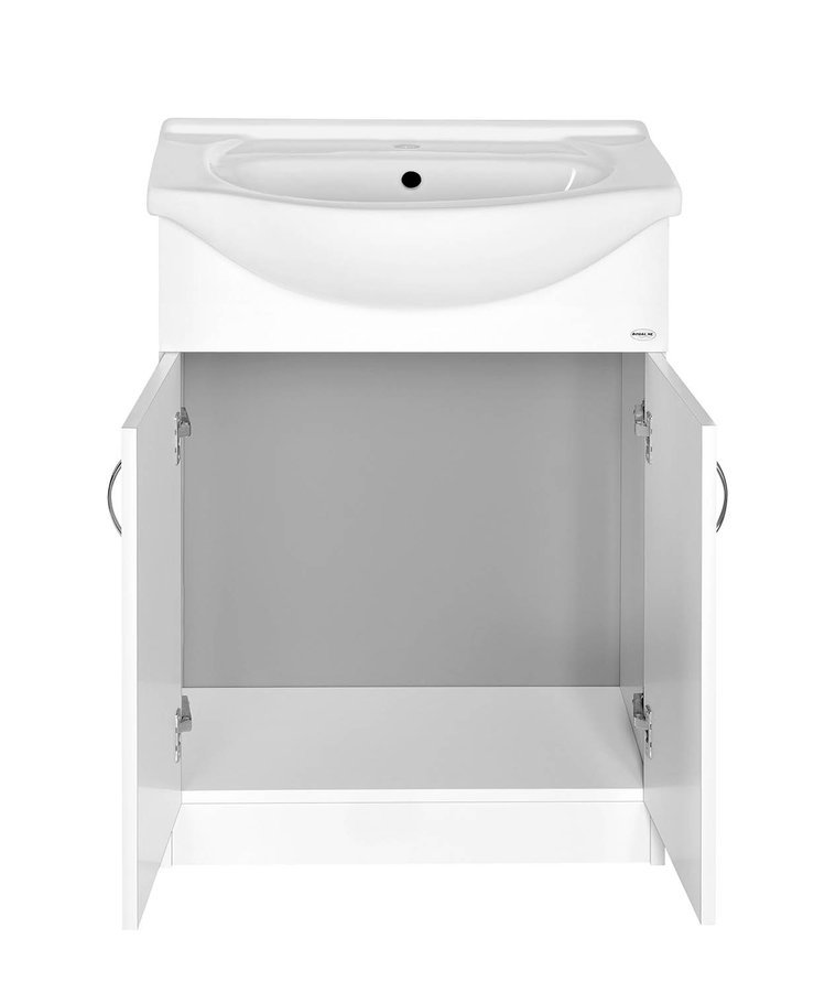 Aqualine SIMPLEX ECO 65 umyvadlová skříňka včetně umyvadla 63x83,5x30,7cm, s otevřenými dvířky