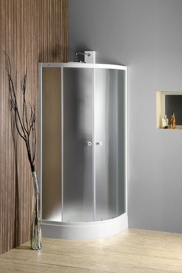 Aqualine ARLEN čtvrtkruhová sprchová zástěna 900x900mm, sklo Brick