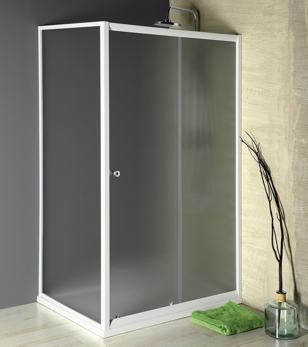 Aqualine AMADEO posuvné sprchové dveře 1200 mm, sklo Brick, v koupelně