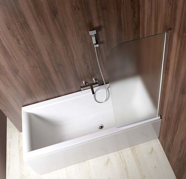 Aqualine VILMA vanová zástěna 600x1400mm, chrom, pravá, sklo matné