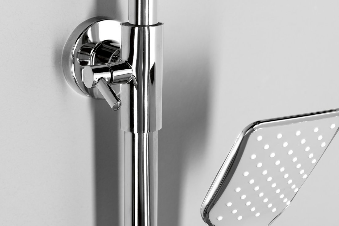 Aqualine FACTOR sprchový sloup s pákovou baterií, chrom, detail ovládací páky