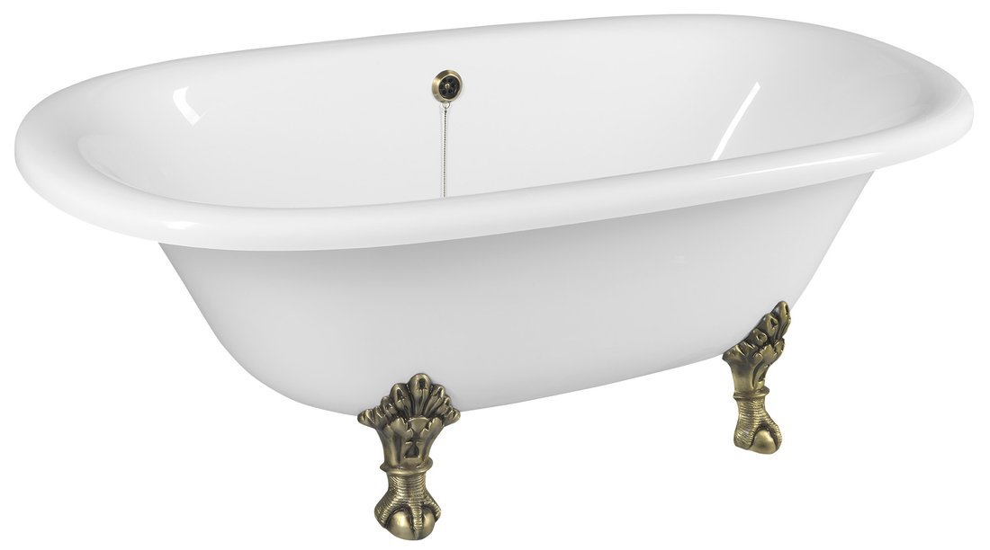 Polysan REGATA volně stojící vana 175x85x61cm, nohy bronz, bílá