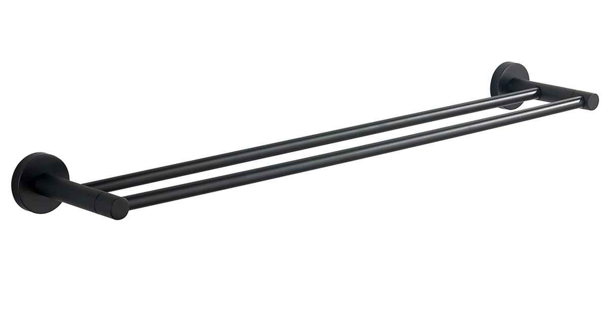 Aqualine SAMBA dvojitý držák ručníků 600mm, černá