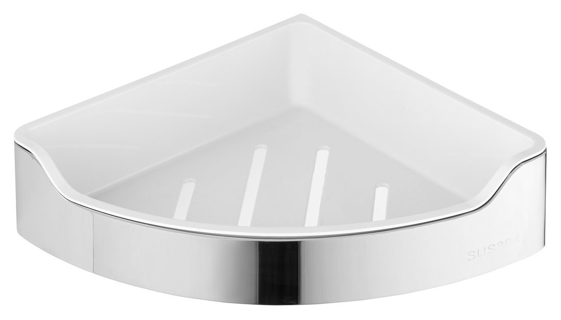 Aqualine SAMBA rohová polička do sprchy, 218x63x218mm, nerez lesk
