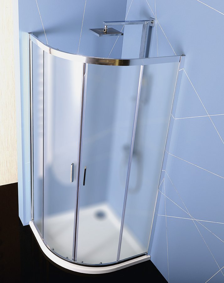 Polysan EASY čtvrtkruhová sprchová zástěna 900x900mm, sklo Brick, čtvrtkruhový sprchový kout