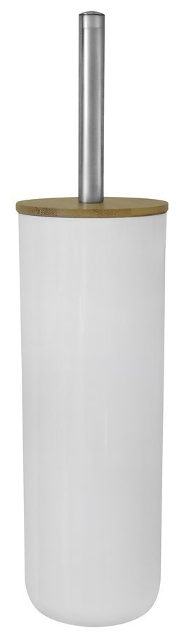 Aqualine SNOW WC štětka na postavení, bílá/bambus