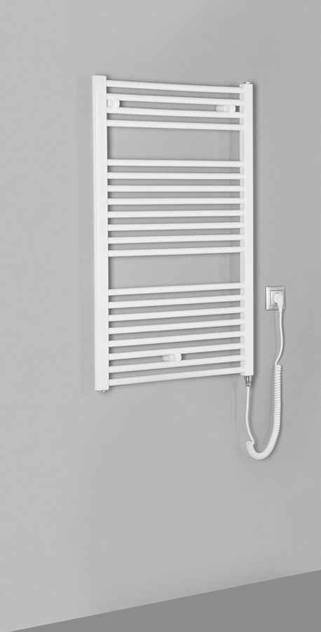 Aqualine DIRECT-E elektrické otopné těleso rovné 600x960 mm, 400 W, bílá, na stěně zepředu