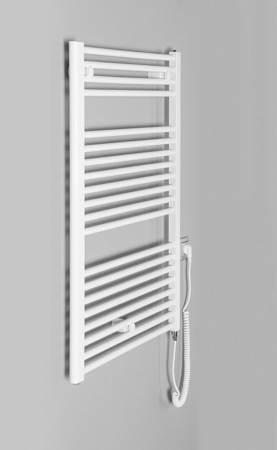 Aqualine DIRECT-E elektrické otopné těleso rovné 600x960 mm, 400 W, bílá, na stěně z boku