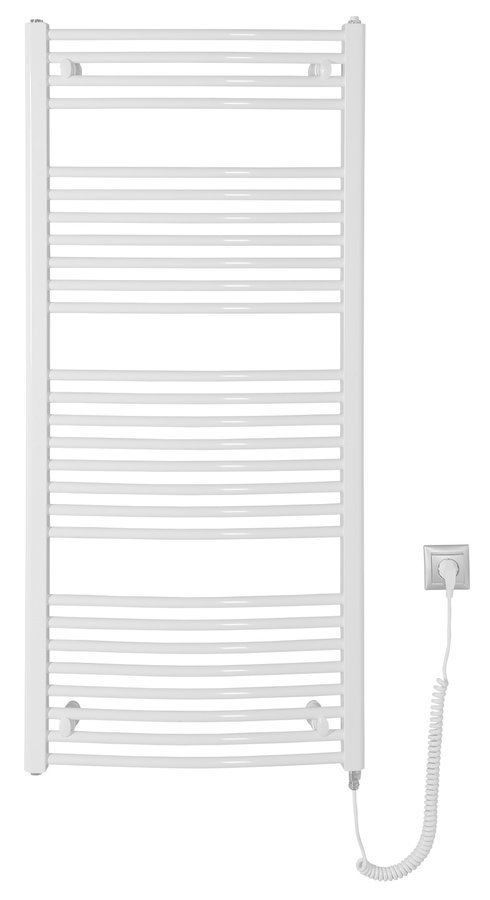 Aqualine ORBIT-E elektrické otopné těleso oblé 600x1320 mm, 600 W, bílá