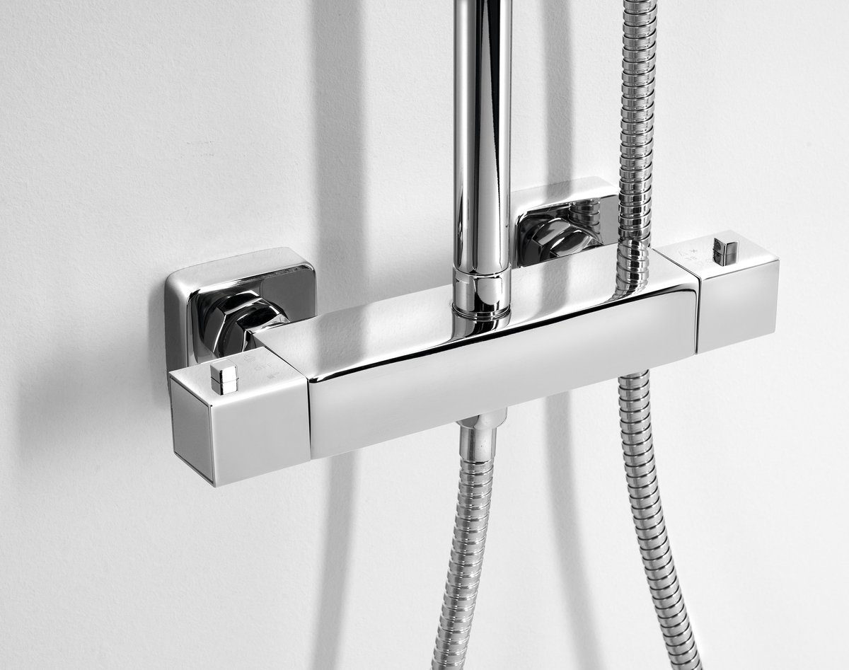 Aqualine TALIA sprchový sloup s termostatickou baterií, chrom, detail termostatické baterie