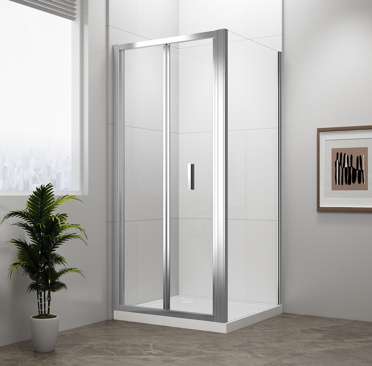 Polysan EASY čtvercový sprchový kout 700x700mm, skládací dveře, L/P varianta, čiré sklo