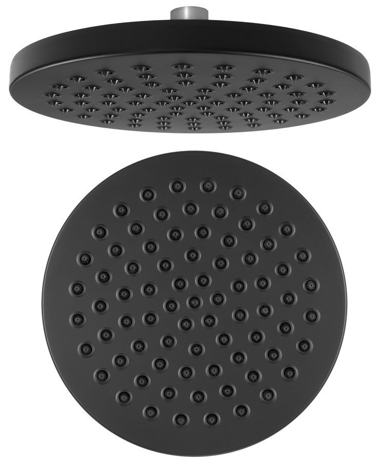 Aqualine Hlavová sprcha, průměr 200mm, ABS/černá mat
