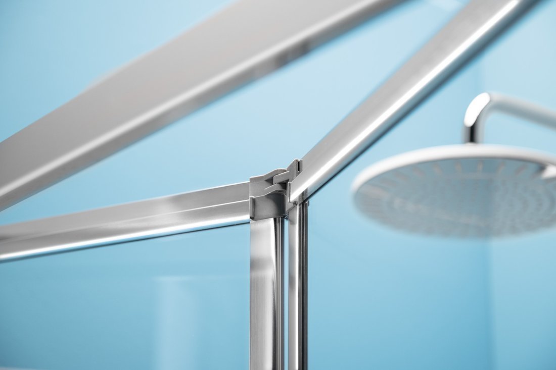 Polysan EASY čtvercový sprchový kout 1000x1000mm, skládací dveře, L/P varianta, čiré sklo, detail horních profilů