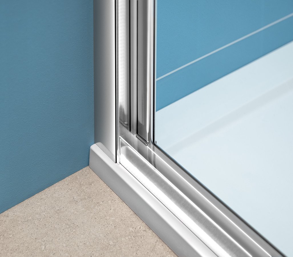 Polysan EASY třístěnný sprchový kout 900x800mm, skládací dveře, L/P varianta, čiré sklo, detail spodní části dveří