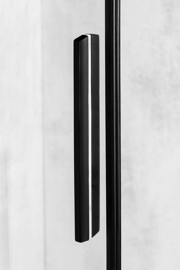 Polysan ALTIS BLACK posuvné dveře 1170-1210mm, výška 2000mm, čiré sklo, detail madla