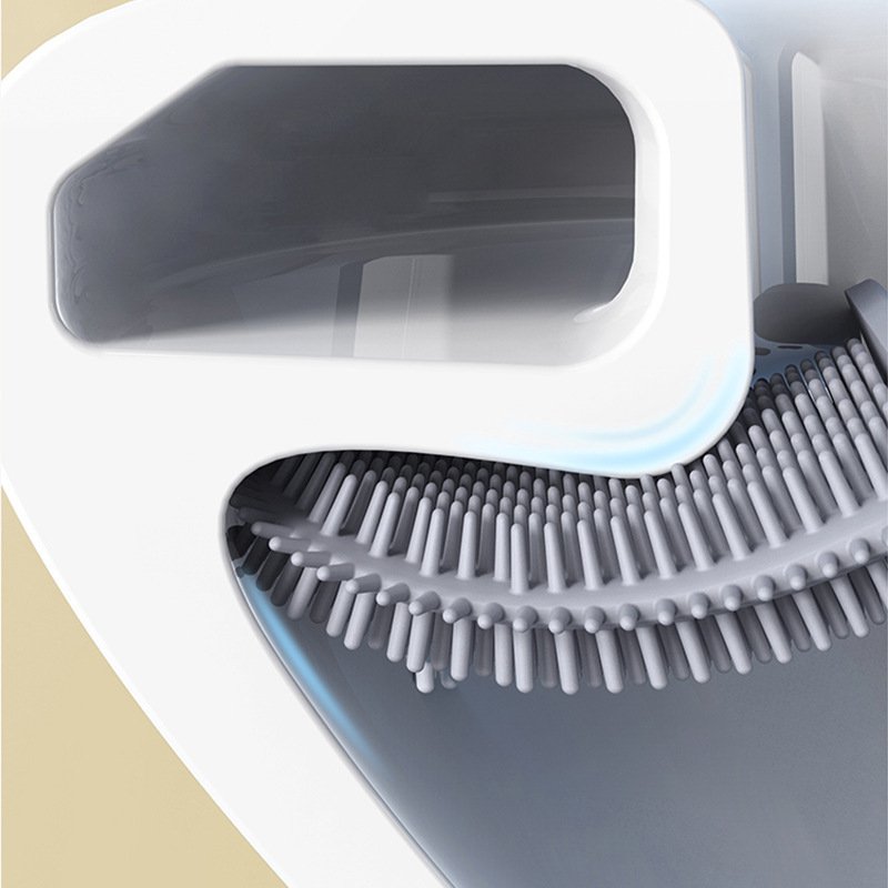 Aqualine WC silikonová štětka závěsná/na postavení, bílá, detail štětin kartáče