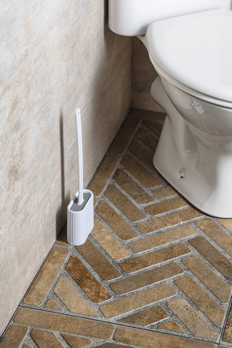Aqualine WC silikonová štětka závěsná/na postavení, bílá, vedle WC 2