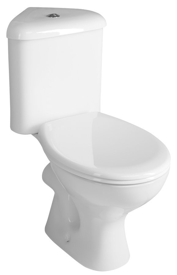 Aqualine CLIFTON rohové WC kombi, dvojtlačítko 3/6l, zadní odpad, bílá