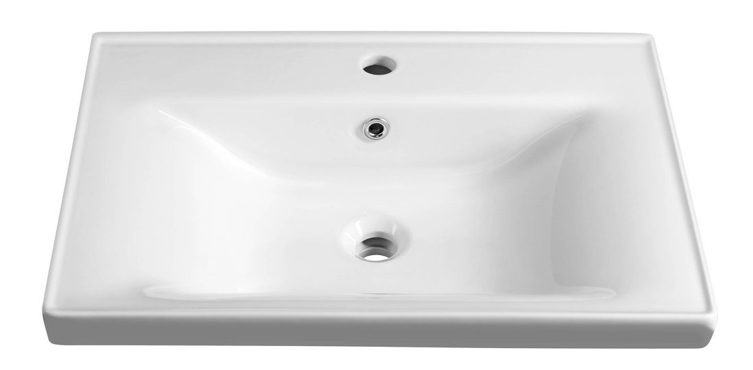 Aqualine SAVA 60 keramické umyvadlo nábytkové 60x46cm, bílá, pohled shora z úhlu