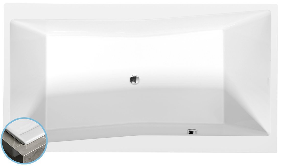 Polysan QUEST SLIM obdélníková vana 180x100x49cm, bílá