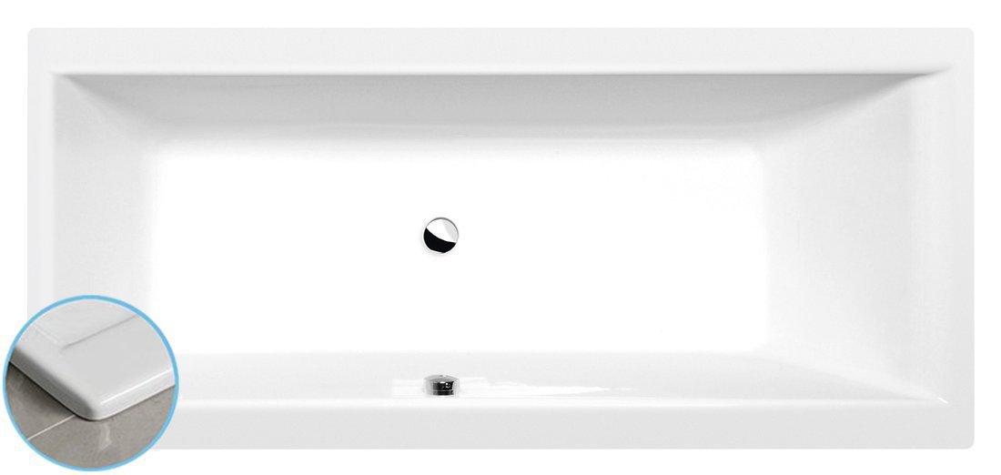 Polysan CLEO SLIM obdélníková vana 180x80x48cm, bílá