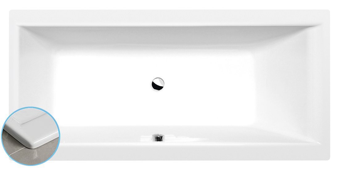 Polysan CLEO SLIM obdélníková vana 160x75x48cm, bílá