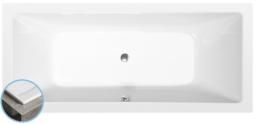 Polysan KRYSTA SLIM obdélníková vana 180x80x39cm, bílá