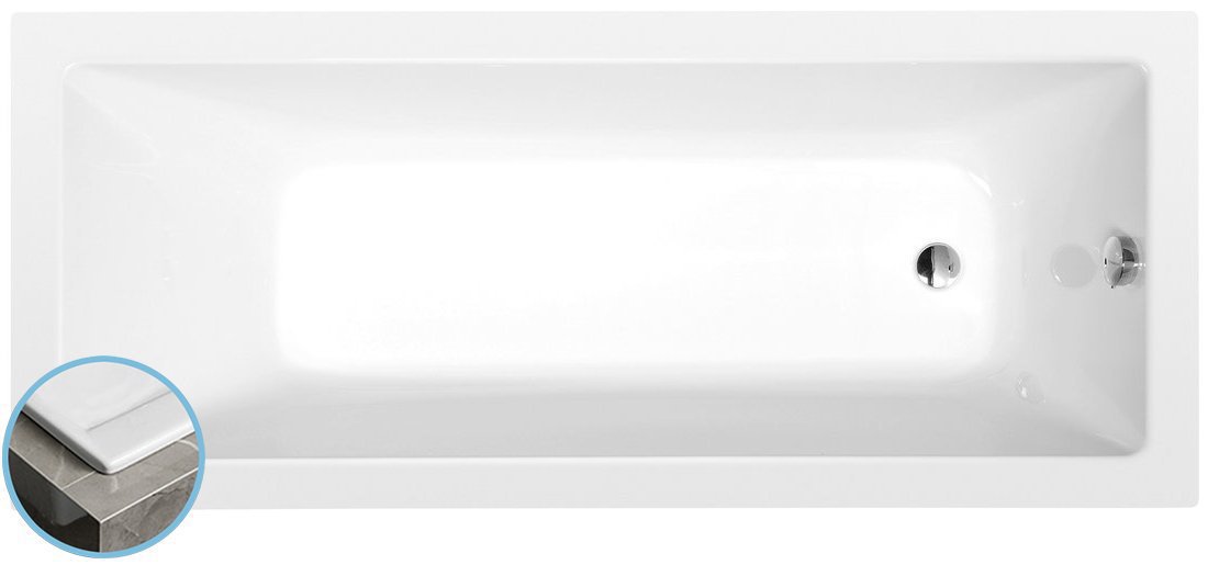 Polysan NOEMI SLIM obdélníková vana 160x70x39cm, bílá