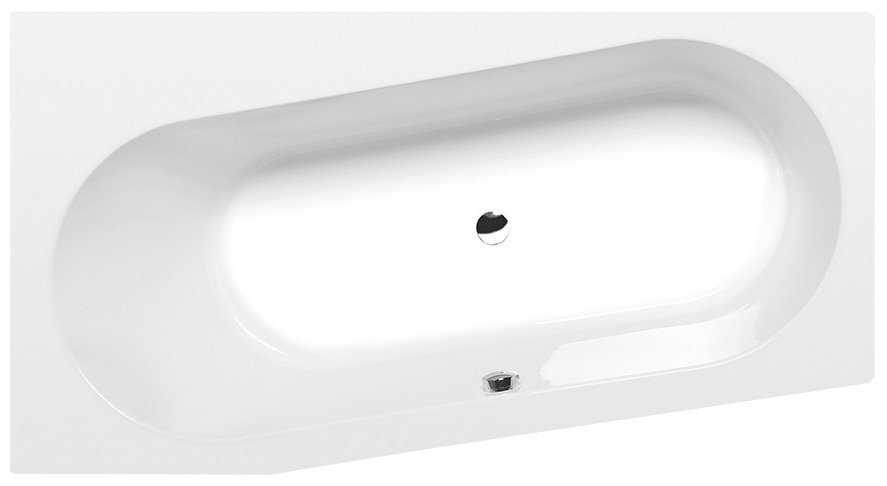 Polysan ASTRA WL SLIM asymetrická vana 165x90x48cm, bílá, pohled shora