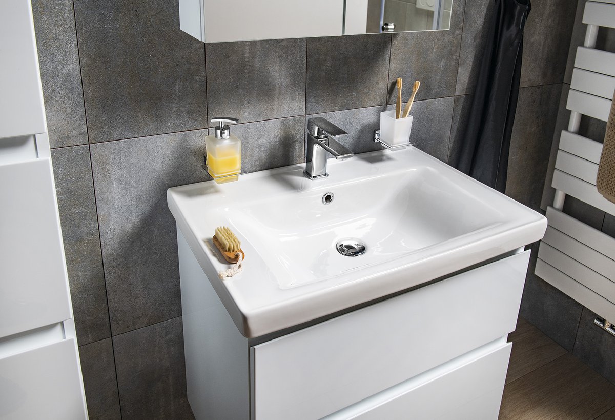 Aqualine ALTAIR umyvadlová skříňka 67x60x45cm, bílá, u umyvadla s baterií