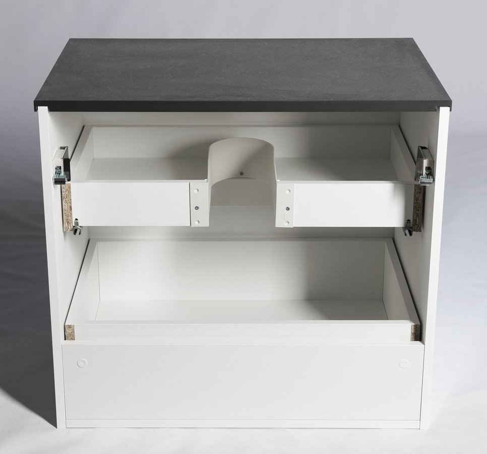 Aqualine ALTAIR umyvadlová skříňka 67x60x45cm, bílá, otevřená zásuvka