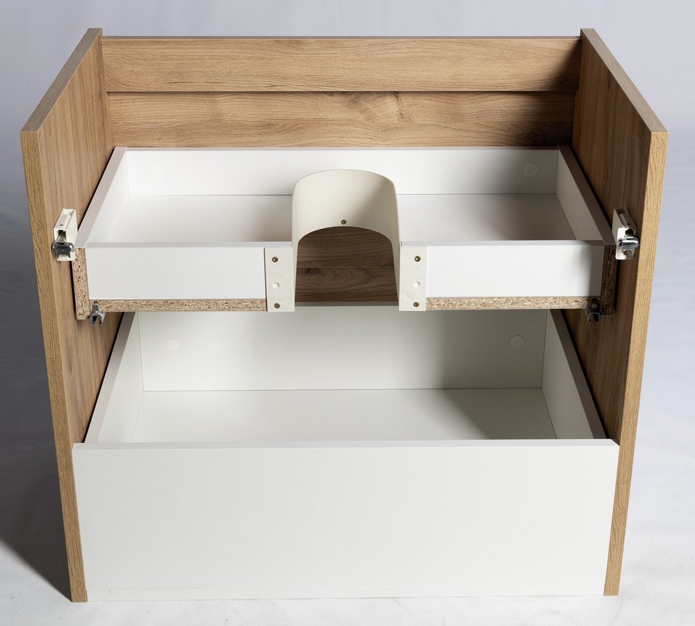 Aqualine ALTAIR umyvadlová skříňka 67x60x45cm, dub emporio, s otevřenými zásuvkami