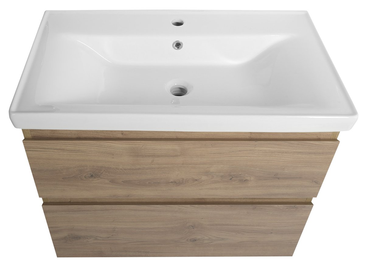 Aqualine ALTAIR umyvadlová skříňka 77,5x60x45cm, dub emporio, celkový pohled zepředu