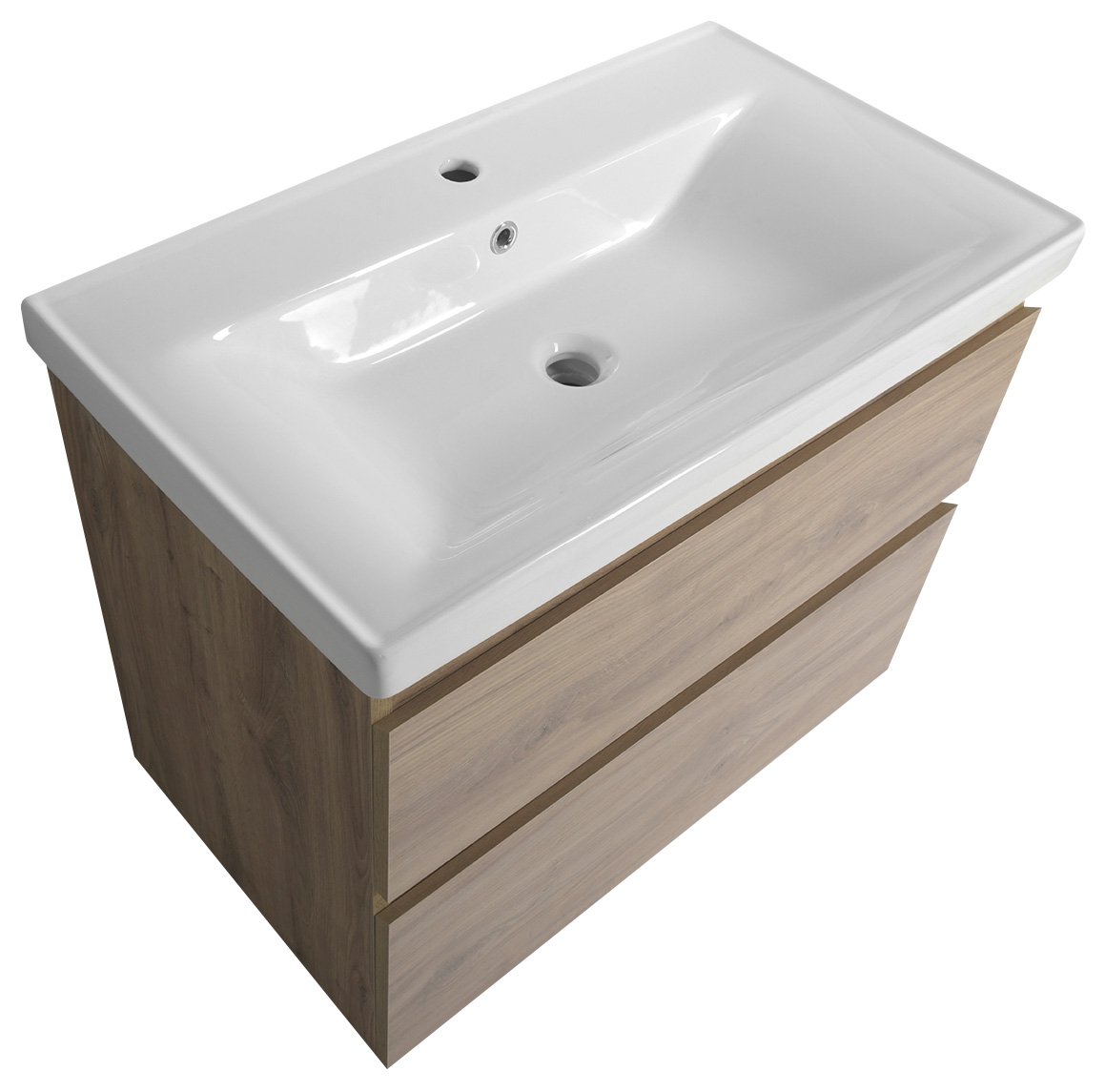 Aqualine ALTAIR umyvadlová skříňka 77,5x60x45cm, dub emporio, pohled zboku shora