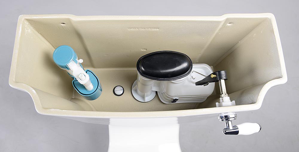 Aqualine ANTIK WC kombi retro, zadní odpad, bílá, pohled do nádrže