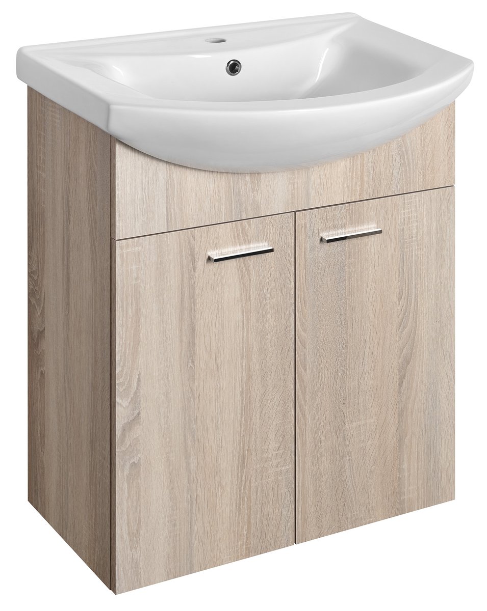 Aqualine ZOJA umyvadlová skříňka 61,5x74x32,5cm, dub platin, 2x dvířka