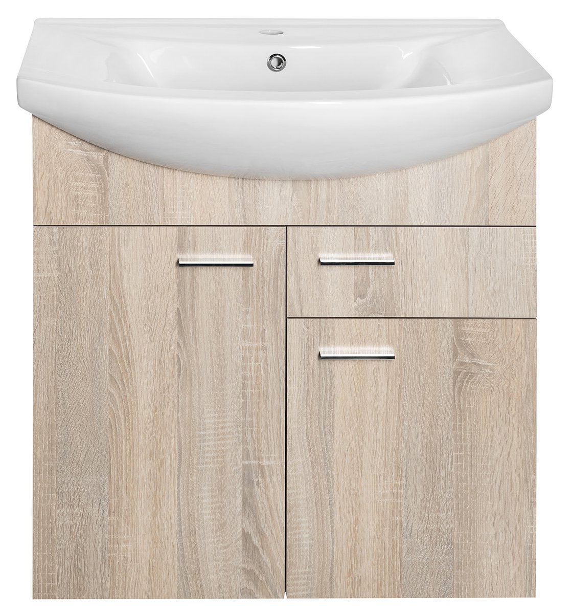 Aqualine ZOJA umyvadlová skříňka 71,5x74x34cm, dub platin, celkový pohled zepředu