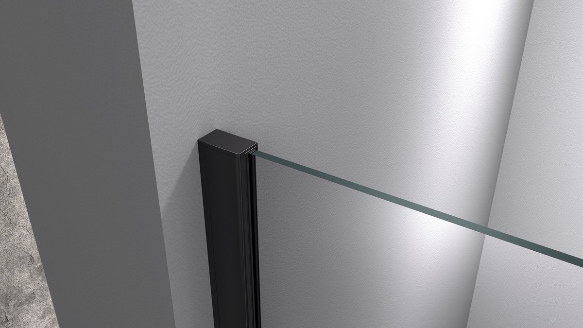 Polysan MODULAR SHOWER BLACK jednodílná zástěna pevná k instalaci na zeď, 800 mm, detail profilu